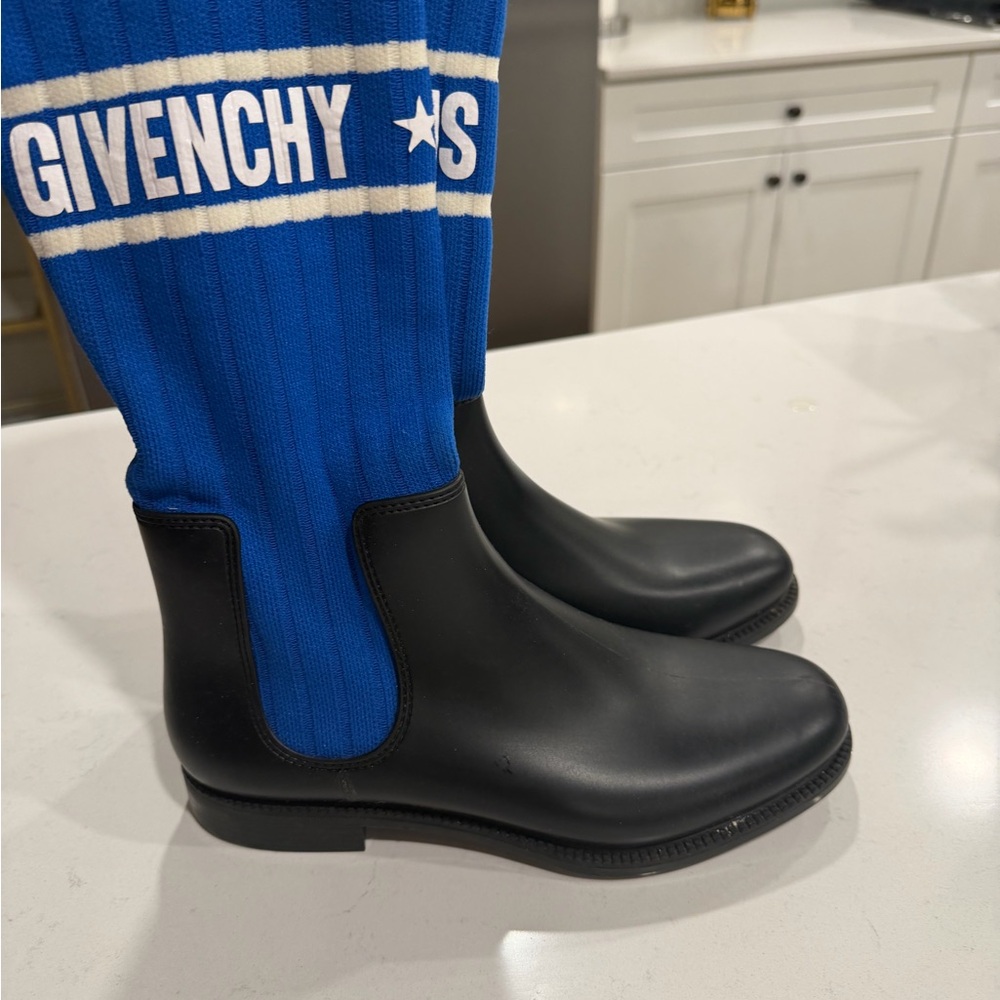 Givenchy Black and Blue Knit Boots